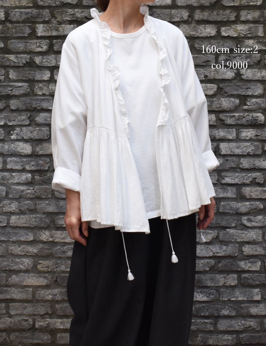 INMDS25701W(シャツ) TWILL COTTON KHADI PLAIN(WASH) FRILL CACHE COEUR