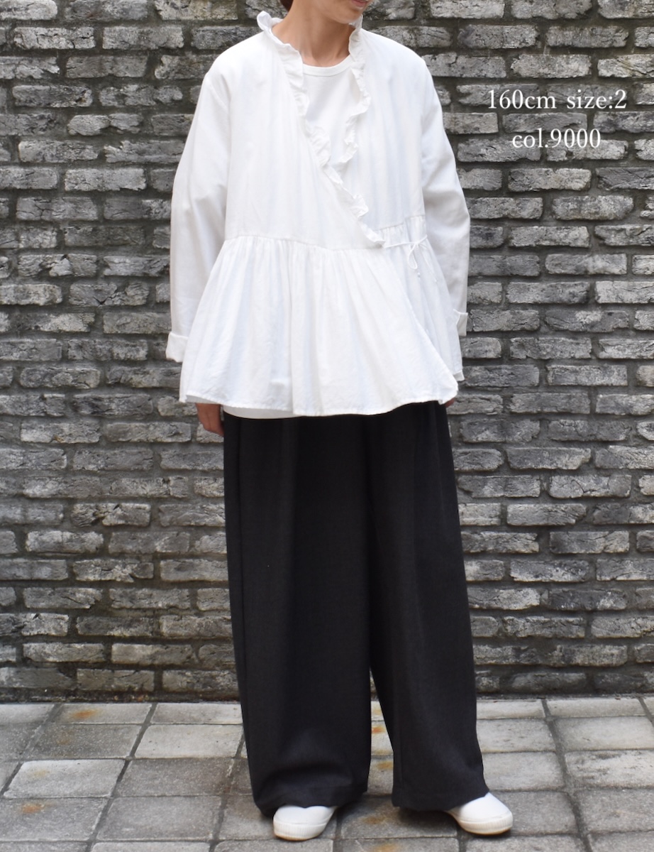 INMDS25701W(シャツ) TWILL COTTON KHADI PLAIN(WASH) FRILL CACHE COEUR