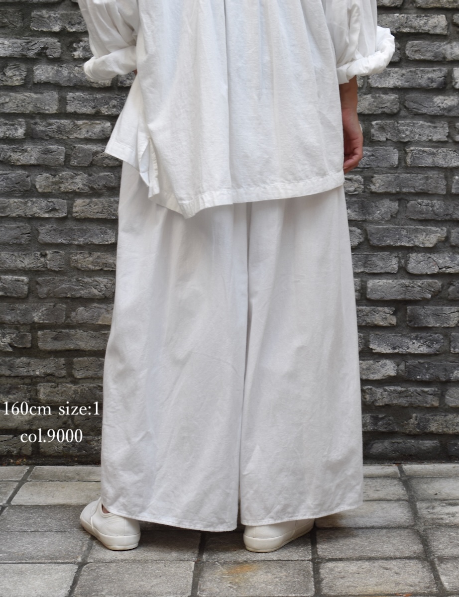 INMDS25702W(パンツ) TWILL COTTON KHADI PLAIN(WASH) GATHERED CULOTTES