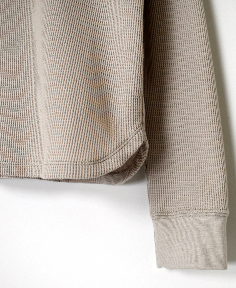 GNSL25552 (Tシャツ) HIGH DENSITY WAFFLE HENLEY-NECK L/SL TEE