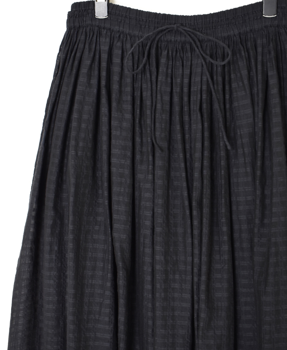 INMDS25715(スカート) HANDWOVEN COTTON/SILK SELF CHECK GATHERED SKIRT