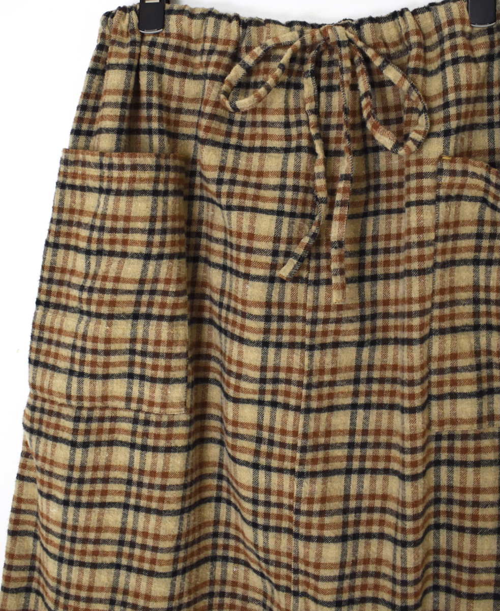 INHT2564CKD(スカート) COTTON CHECK OVERDYE EASY SKIRT