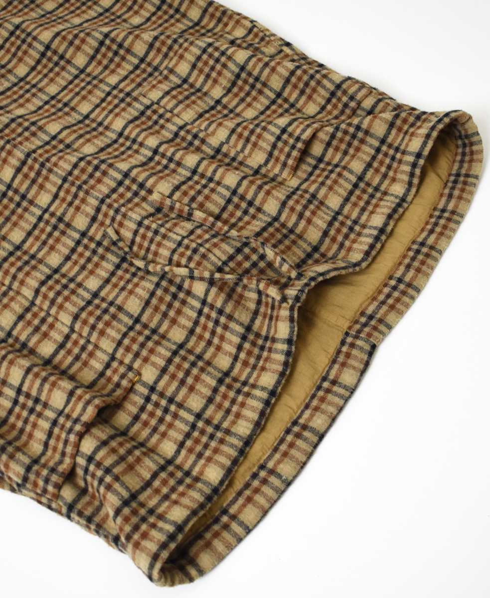 INHT2564CKD(スカート) COTTON CHECK OVERDYE EASY SKIRT