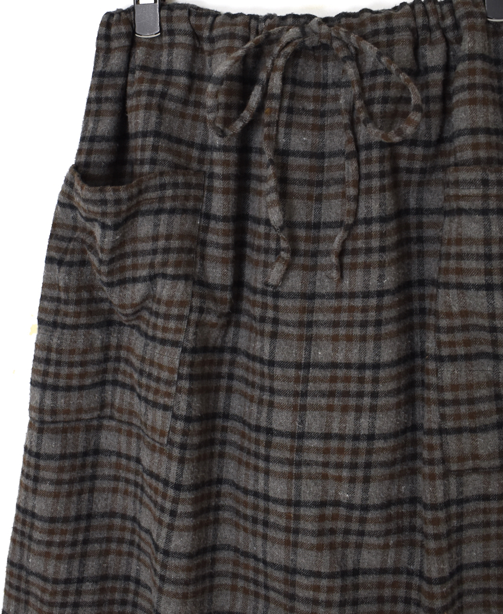 INHT2564CKD(スカート) COTTON CHECK OVERDYE EASY SKIRT