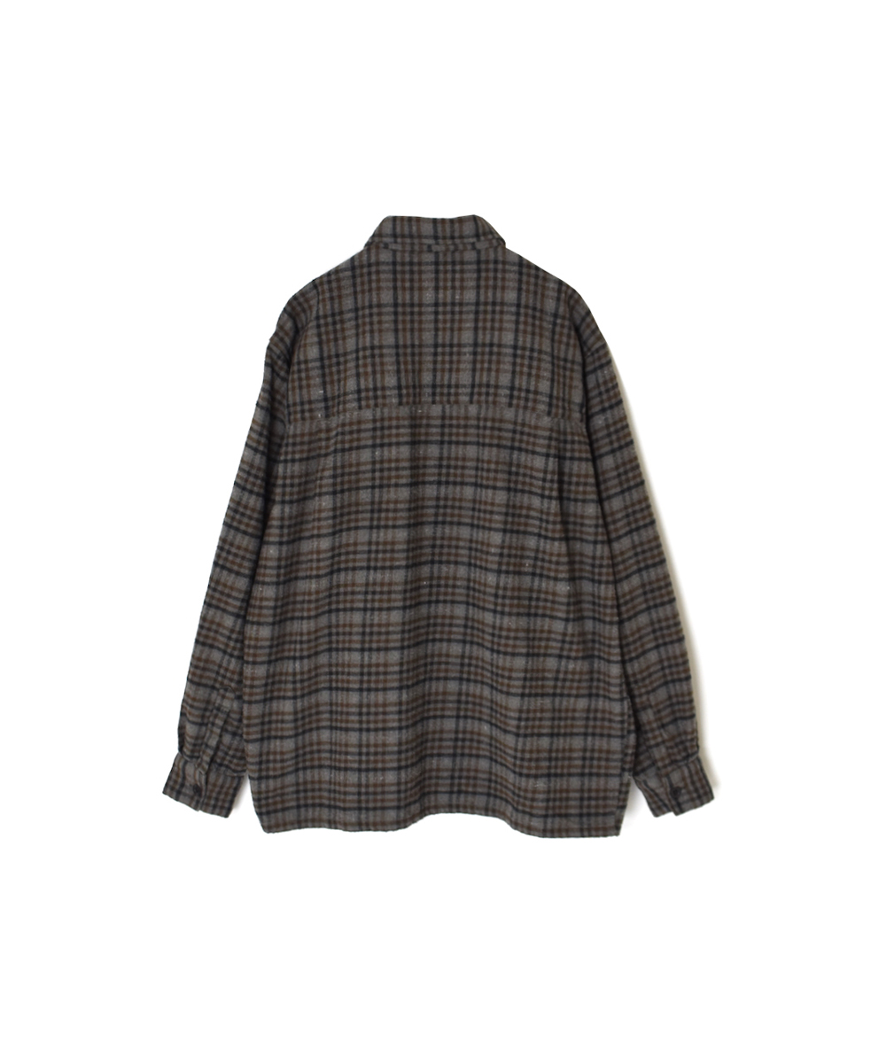 INHT2561CKD(シャツ) COTTON CHECK OVERDYE ONE-UP COLLAR SHIRT