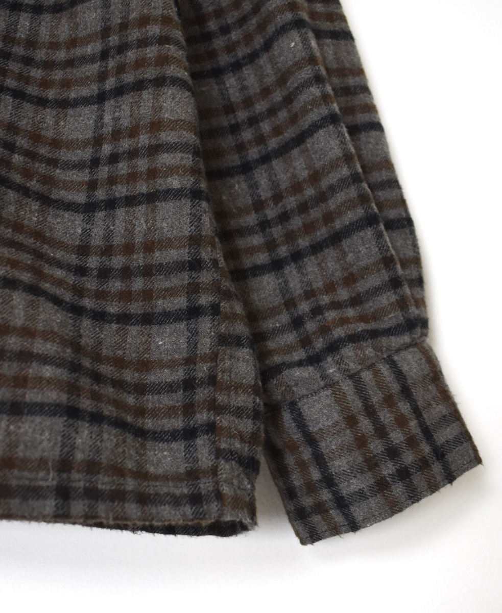 INHT2561CKD(シャツ) COTTON CHECK OVERDYE ONE-UP COLLAR SHIRT