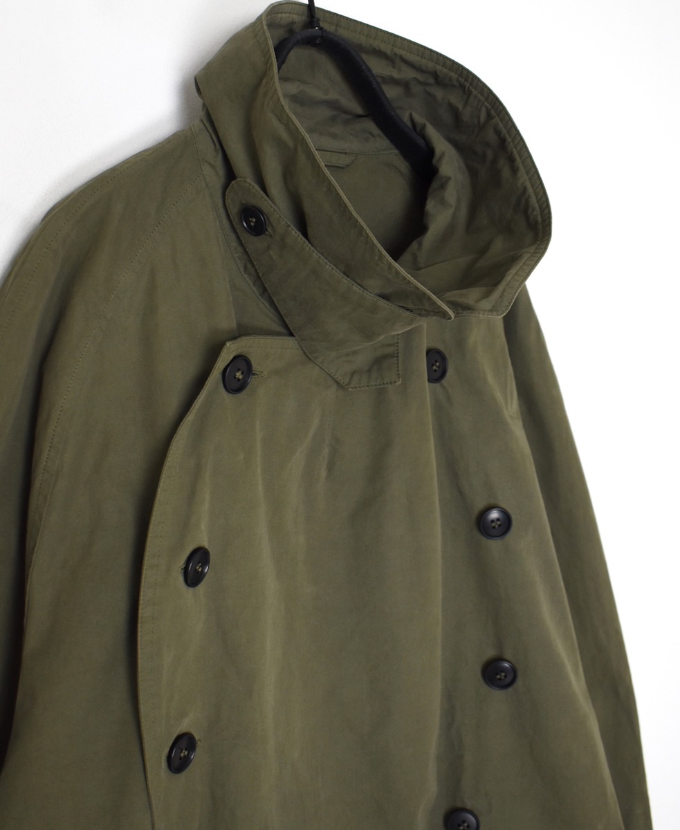 NHT2201HB(コート) MEDIUM WEIGHT PEACH SKIN COTTON DOUBLE OVER SHORT COAT