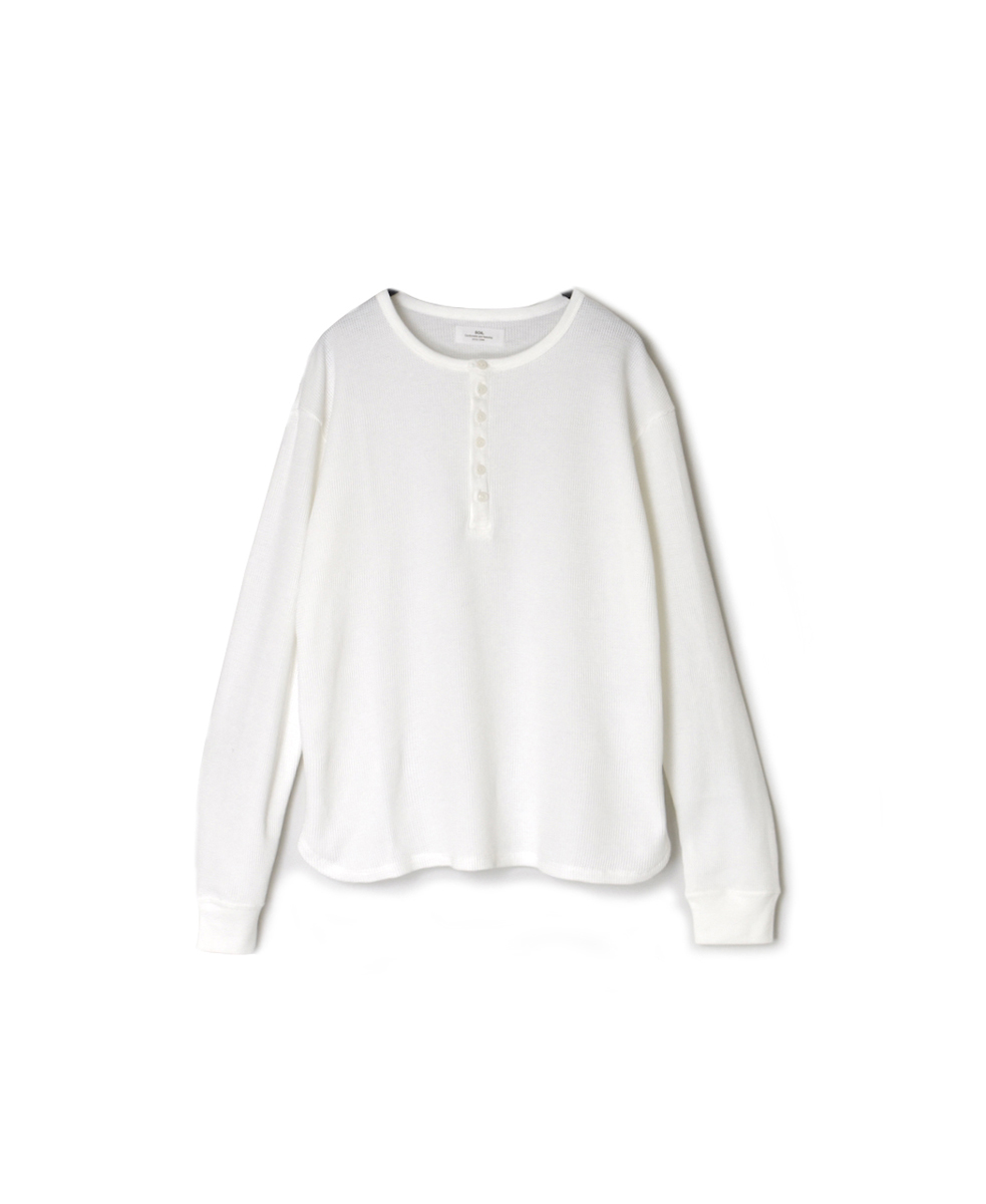 GNSL25552 (Tシャツ) HIGH DENSITY WAFFLE HENLEY-NECK L/SL TEE