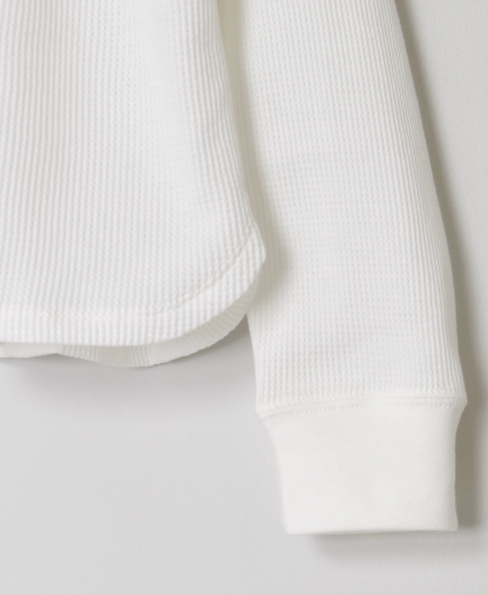 GNSL25552 (Tシャツ) HIGH DENSITY WAFFLE HENLEY-NECK L/SL TEE