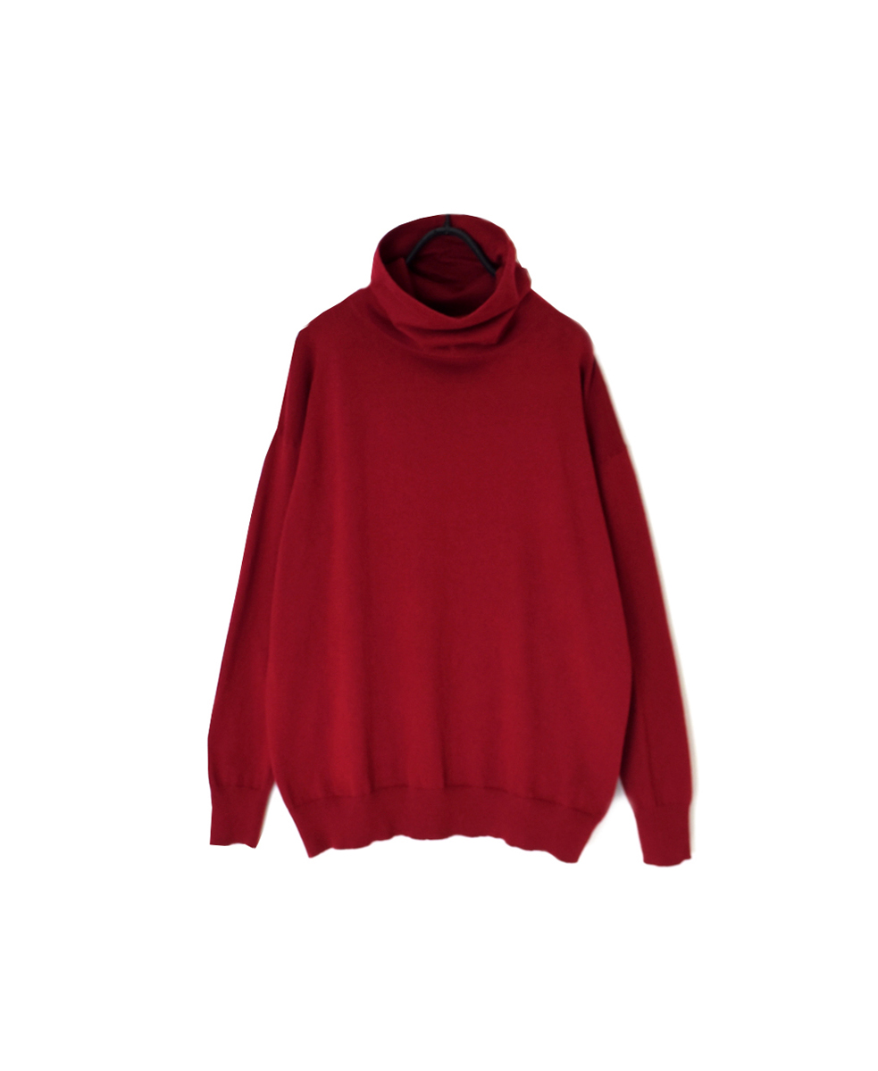 GNSL24541(ニット) 14GG 2PLY PLAIN STITCH COTTON WOOL CASHMERE TURTLE NECK PULLOVER