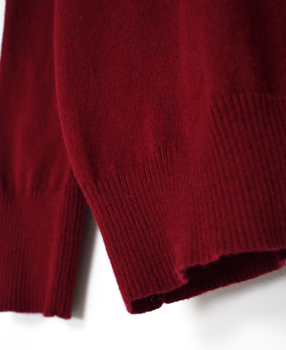 GNSL24541(ニット) 14GG 2PLY PLAIN STITCH COTTON WOOL CASHMERE TURTLE NECK PULLOVER