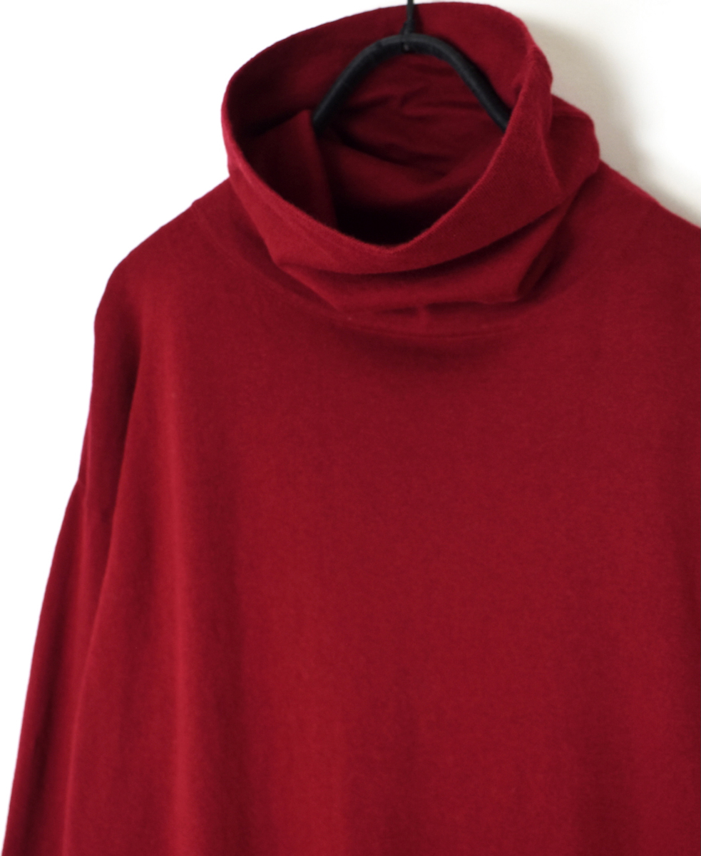 GNSL24541(ニット) 14GG 2PLY PLAIN STITCH COTTON WOOL CASHMERE TURTLE NECK PULLOVER