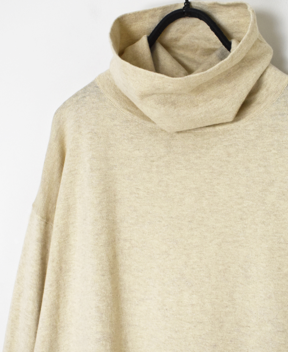 GNSL24541(ニット) 14GG 2PLY PLAIN STITCH COTTON WOOL CASHMERE TURTLE NECK PULLOVER