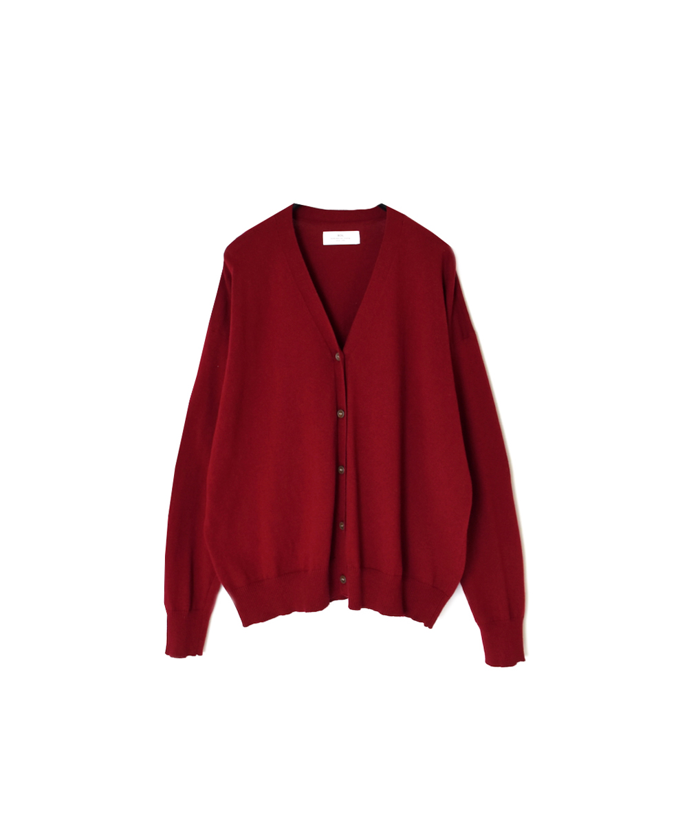GNSL25531(カーディガン) 14GG 2PLY PLAIN STITCH COTTON WOOL CASHMERE V-NECK CARDIGAN
