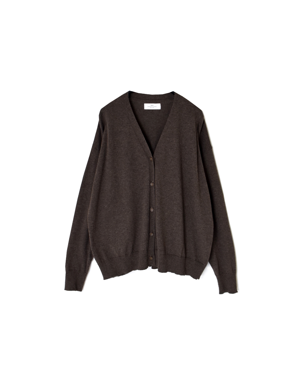 GNSL25531(カーディガン) 14GG 2PLY PLAIN STITCH COTTON WOOL CASHMERE V-NECK CARDIGAN