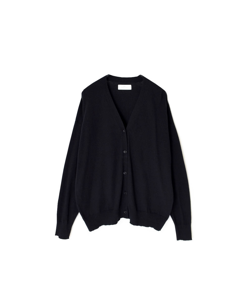 GNSL25531(カーディガン) 14GG 2PLY PLAIN STITCH COTTON WOOL CASHMERE V-NECK CARDIGAN