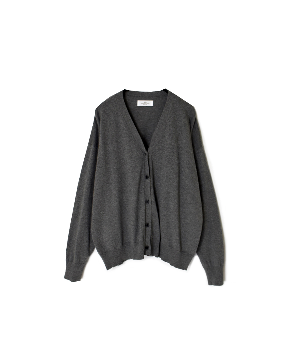 GNSL25531(カーディガン) 14GG 2PLY PLAIN STITCH COTTON WOOL CASHMERE V-NECK CARDIGAN