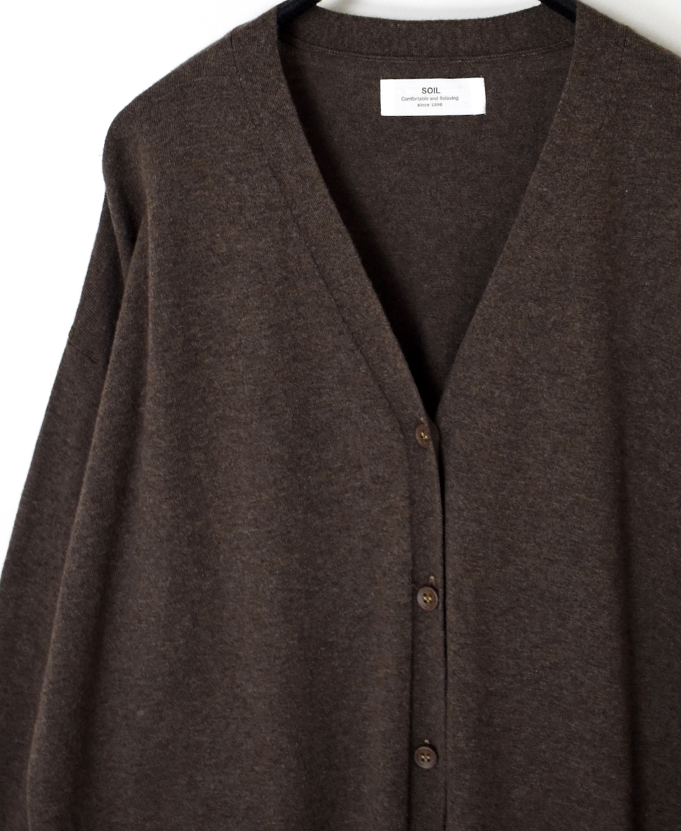GNSL25531(カーディガン) 14GG 2PLY PLAIN STITCH COTTON WOOL CASHMERE V-NECK CARDIGAN