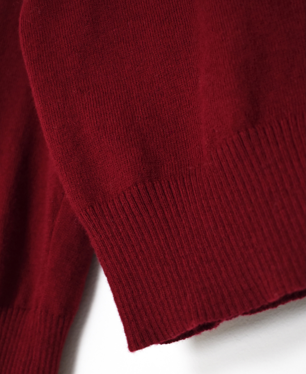 GNSL25531(カーディガン) 14GG 2PLY PLAIN STITCH COTTON WOOL CASHMERE V-NECK CARDIGAN
