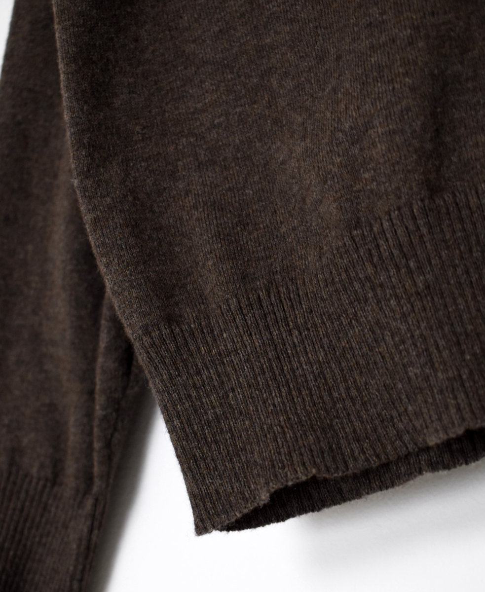 GNSL25531(カーディガン) 14GG 2PLY PLAIN STITCH COTTON WOOL CASHMERE V-NECK CARDIGAN