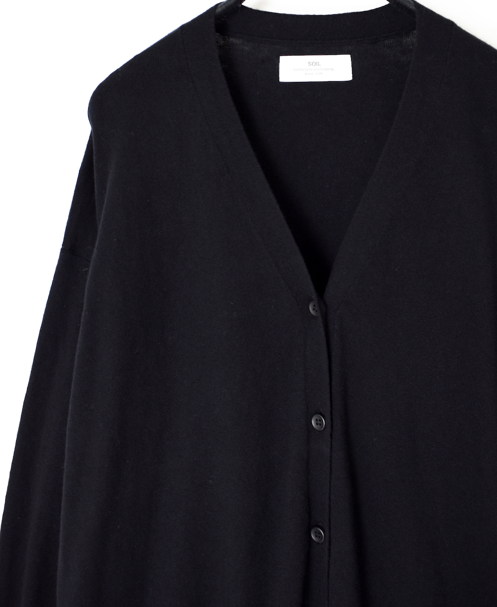 GNSL25531(カーディガン) 14GG 2PLY PLAIN STITCH COTTON WOOL CASHMERE V-NECK CARDIGAN