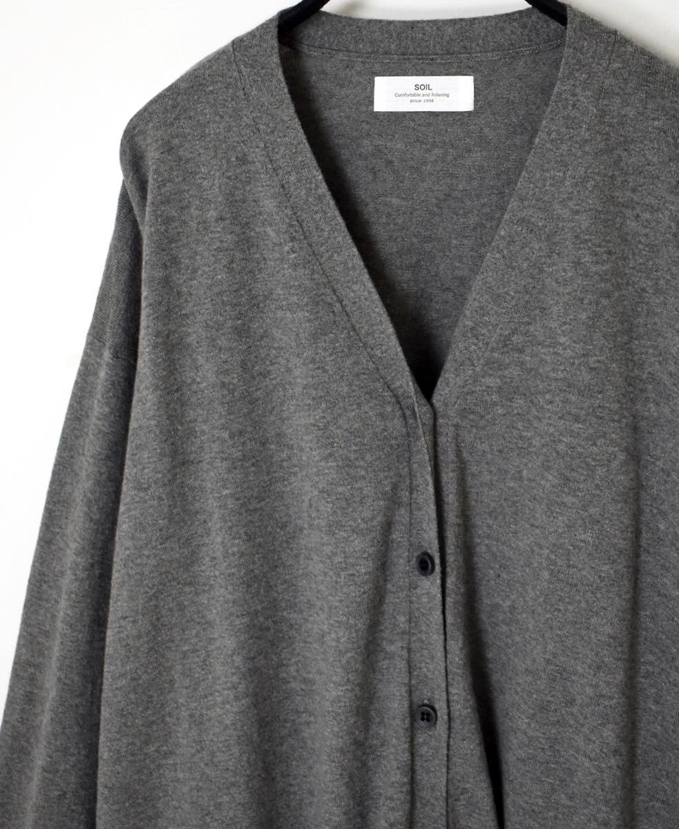 GNSL25531(カーディガン) 14GG 2PLY PLAIN STITCH COTTON WOOL CASHMERE V-NECK CARDIGAN