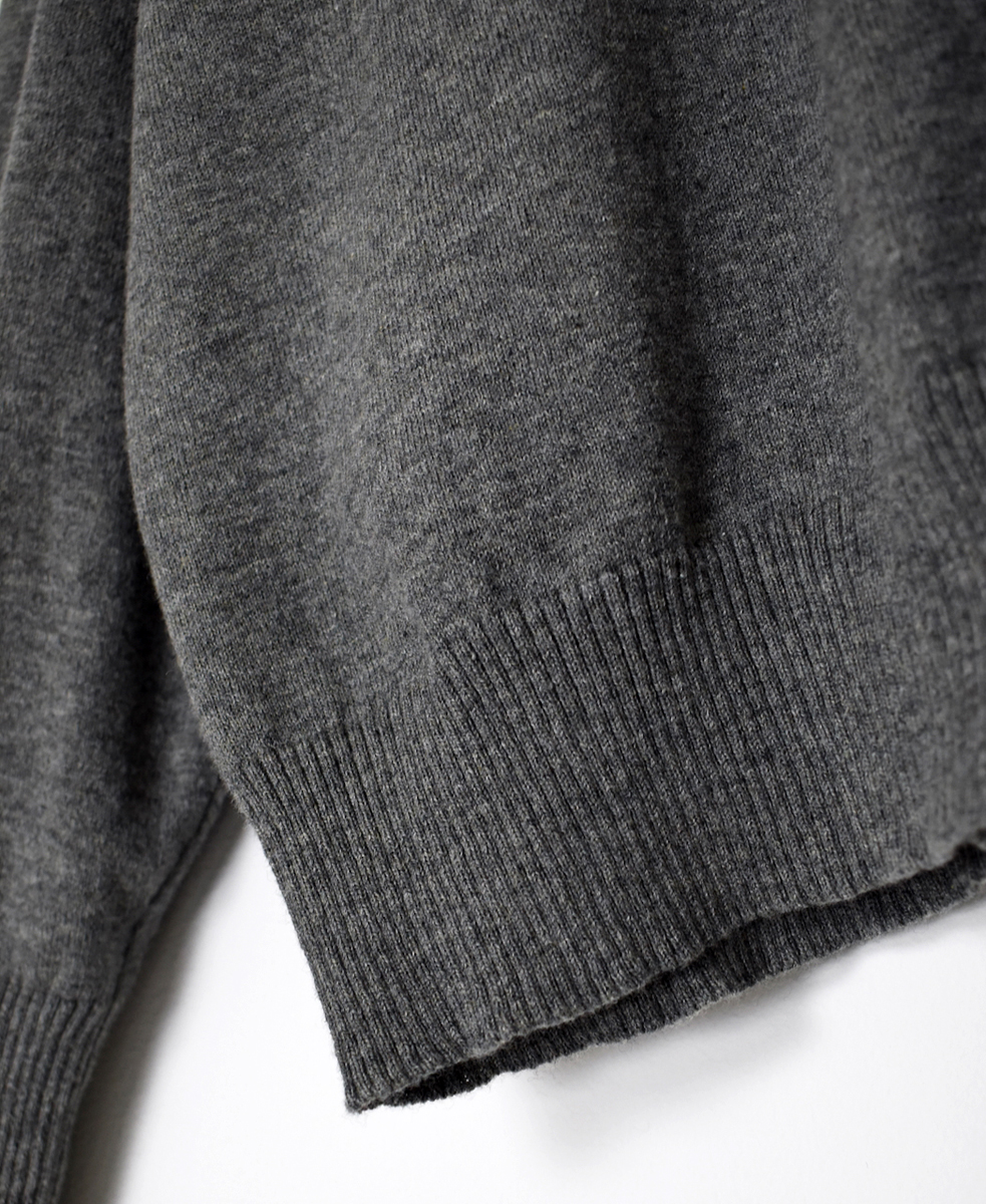 GNSL25531(カーディガン) 14GG 2PLY PLAIN STITCH COTTON WOOL CASHMERE V-NECK CARDIGAN