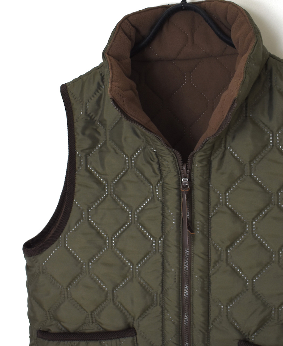 NAM2253 (ベスト) POLYxFLEECE HEAT QUILT HIGH-NECK FULL DOUBLE ZIP-UP REVERSIBLE VEST