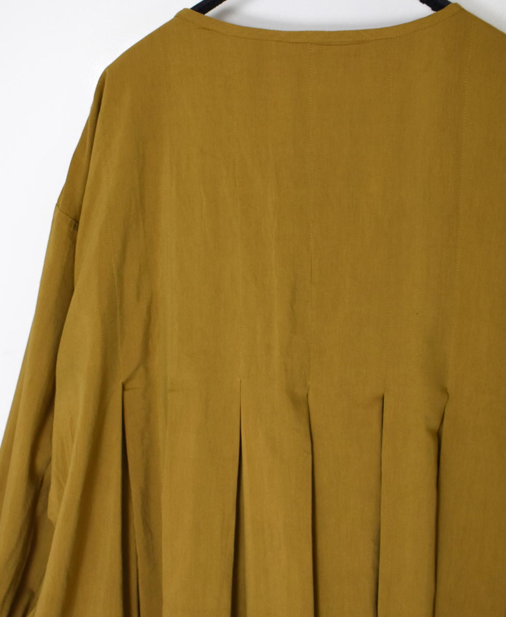 INMDS25743(ワンピース) BANGALORE COTTON/SILK PLAIN INVERTED PLEATS L/SL DRESS WITH LINING