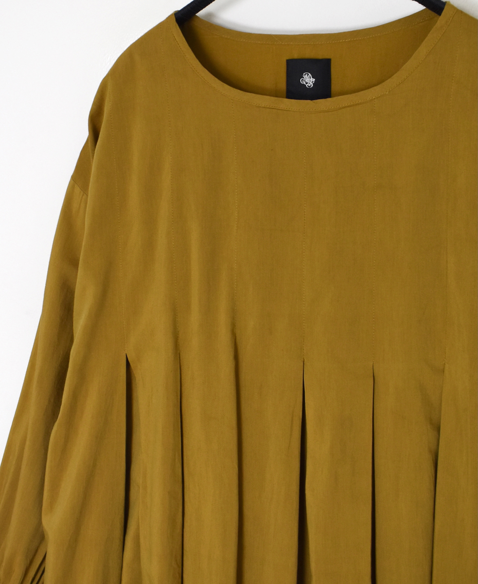 INMDS25743(ワンピース) BANGALORE COTTON/SILK PLAIN INVERTED PLEATS L/SL DRESS WITH LINING