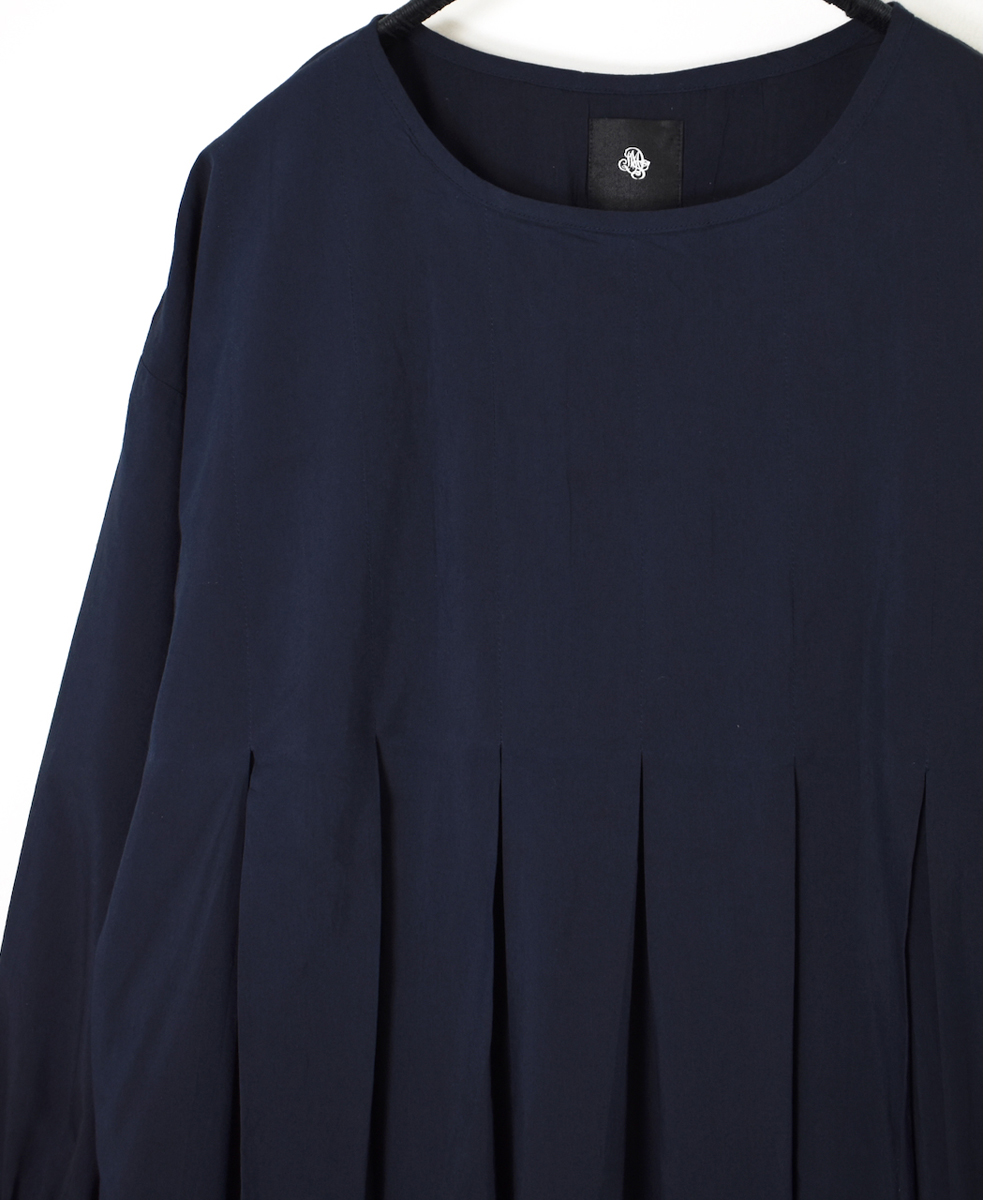 INMDS25743(ワンピース) BANGALORE COTTON/SILK PLAIN INVERTED PLEATS L/SL DRESS WITH LINING