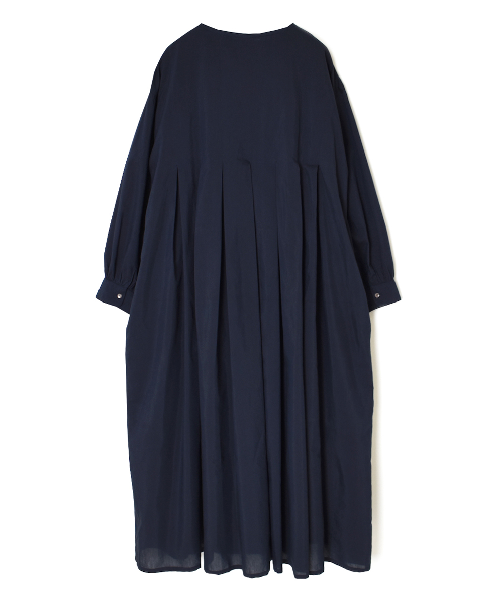 INMDS25743(ワンピース) BANGALORE COTTON/SILK PLAIN INVERTED PLEATS L/SL DRESS WITH LINING