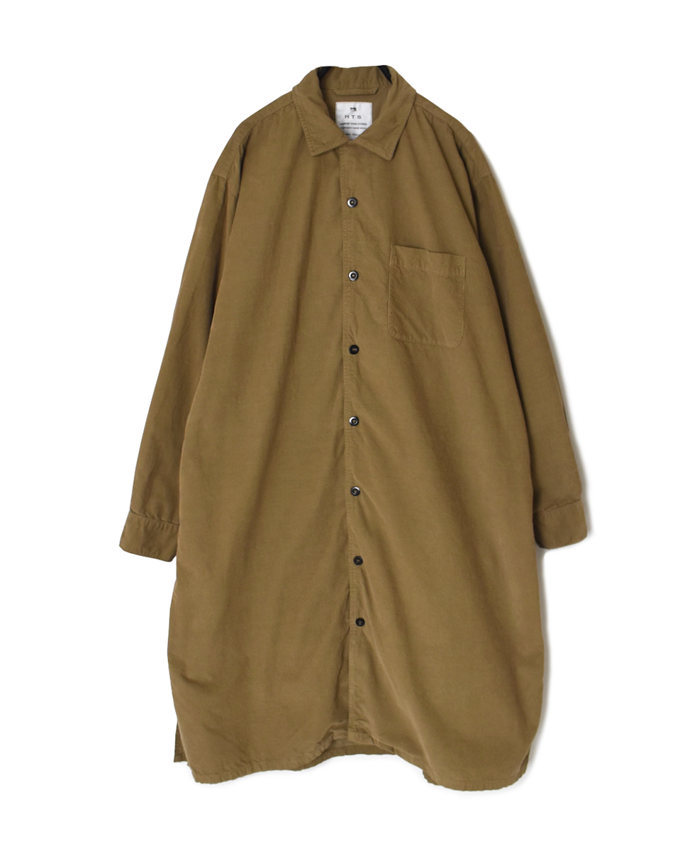 INHT2552CD(ロングシャツ) 26 WALES CORDUROY OVERDYE ONE-UP COLLAR LONG SHIRT