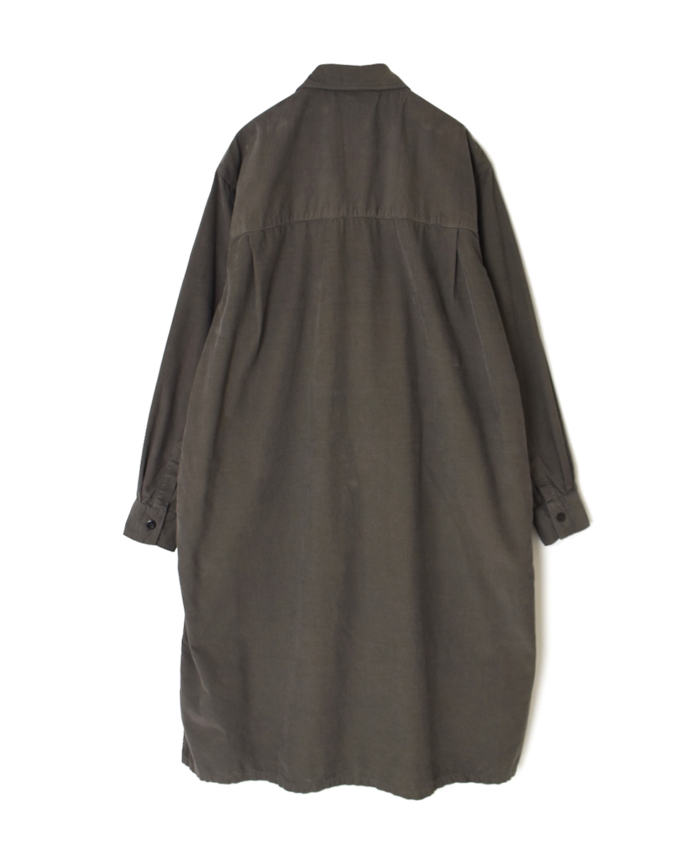 INHT2552CD(ロングシャツ) 26 WALES CORDUROY OVERDYE ONE-UP COLLAR LONG SHIRT