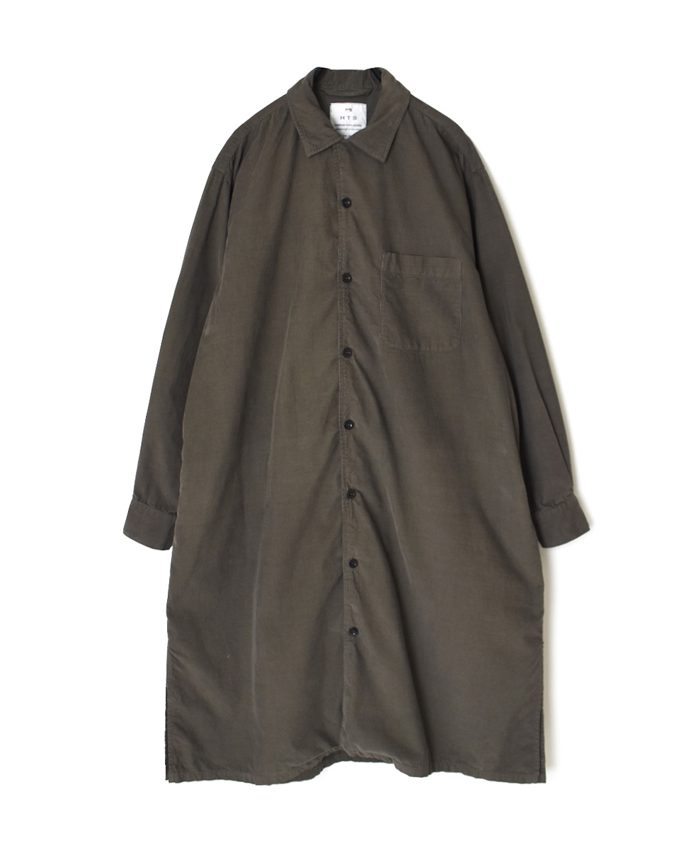 INHT2552CD(ロングシャツ) 26 WALES CORDUROY OVERDYE ONE-UP COLLAR LONG SHIRT