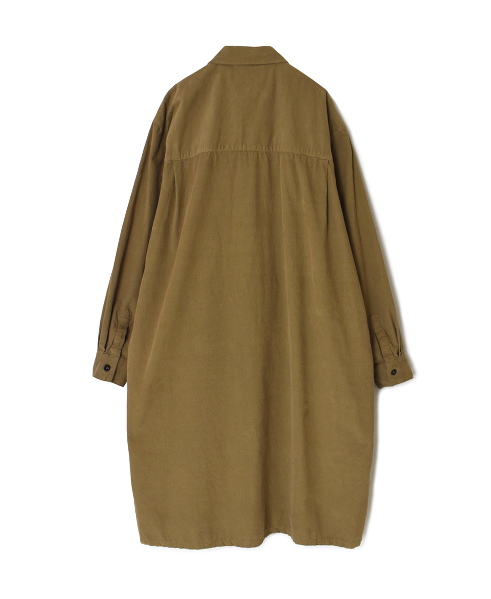 INHT2552CD(ロングシャツ) 26 WALES CORDUROY OVERDYE ONE-UP COLLAR LONG SHIRT