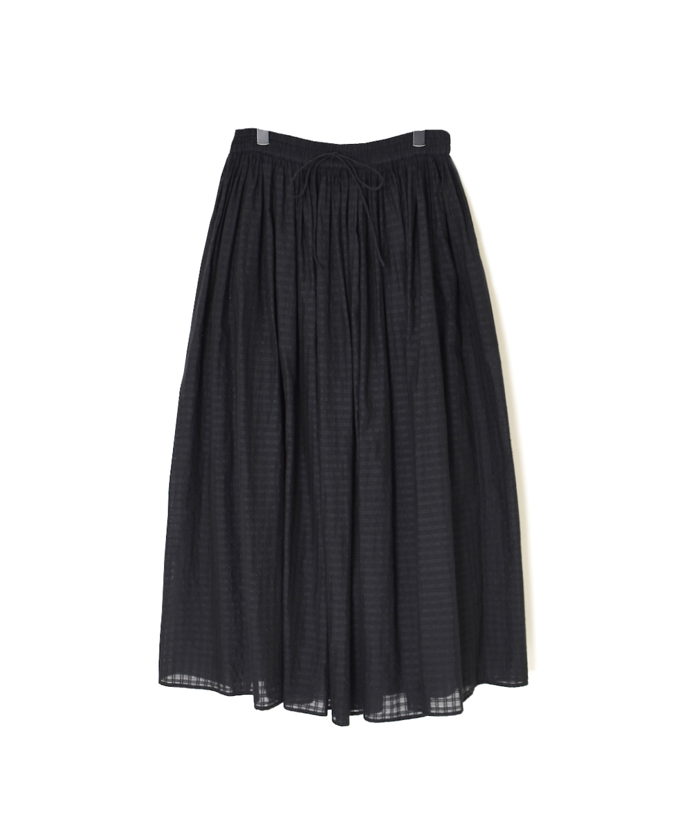 INMDS25715(スカート) HANDWOVEN COTTON/SILK SELF CHECK GATHERED SKIRT