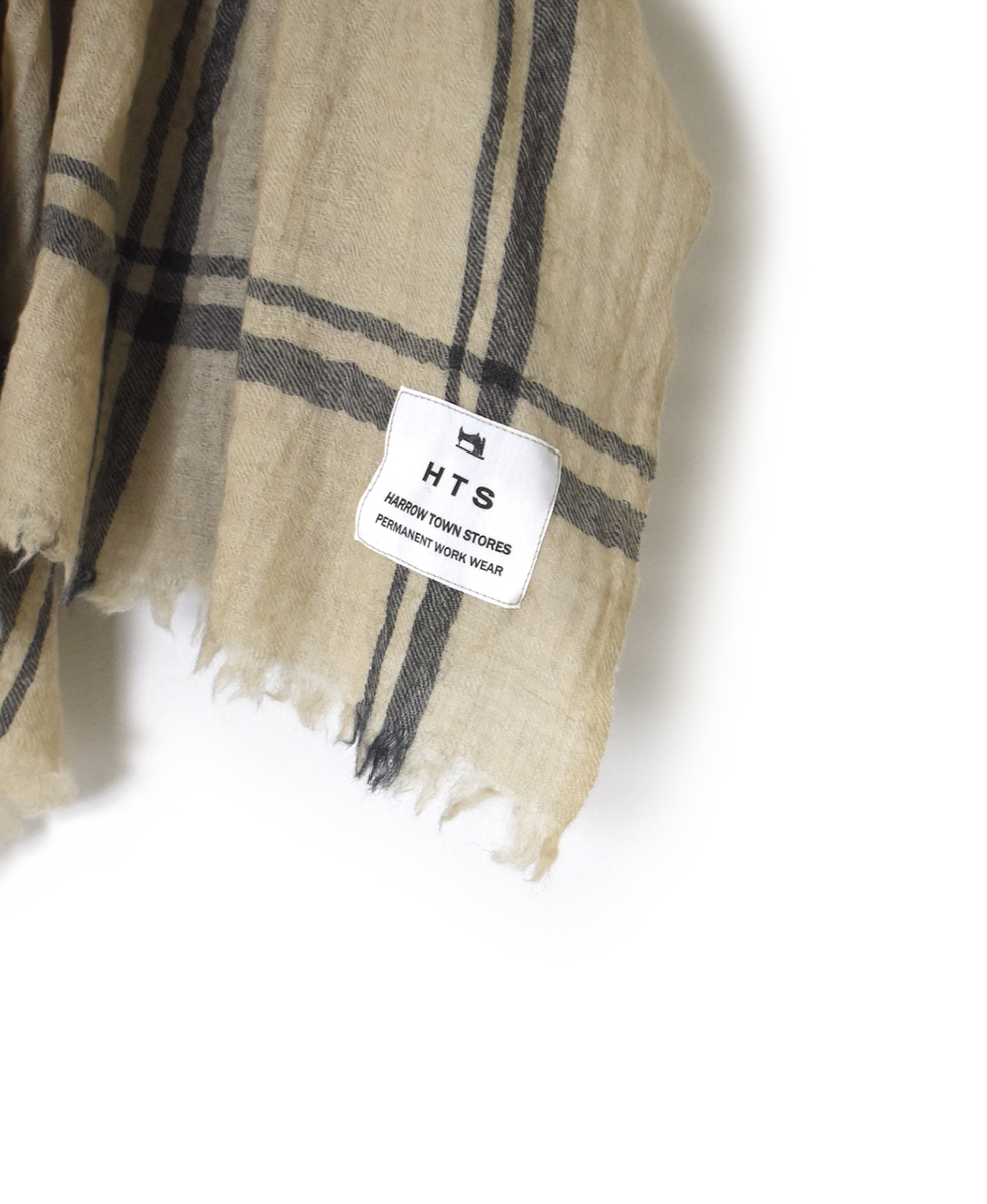 INHT2582(ストール) WOOL CHECK STOLE