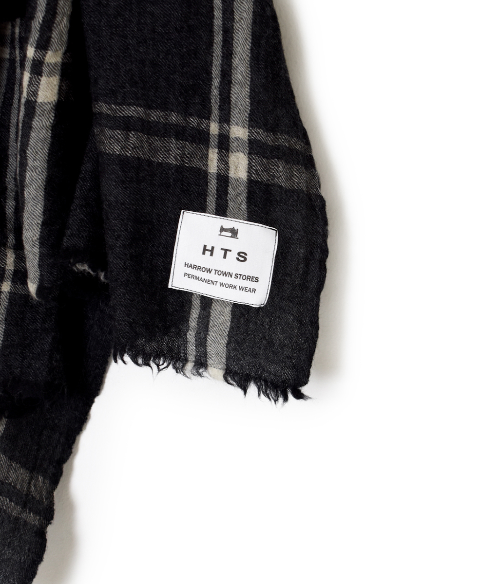 INHT2582(ストール) WOOL CHECK STOLE