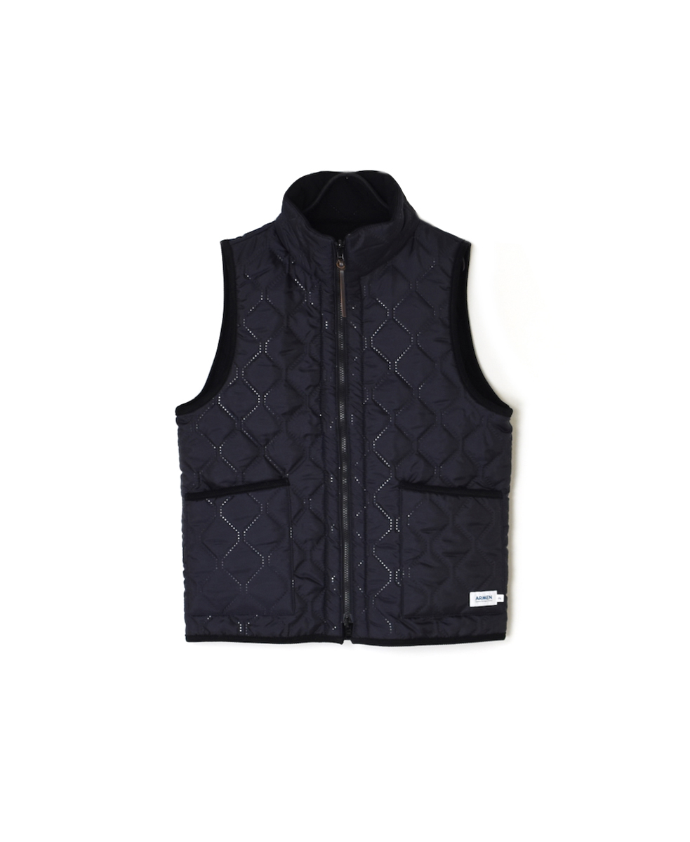 NAM2253 (ベスト) POLYxFLEECE HEAT QUILT HIGH-NECK FULL DOUBLE ZIP-UP REVERSIBLE VEST