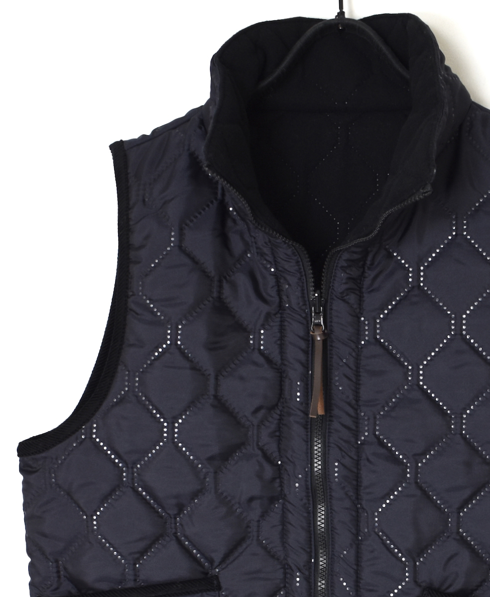 NAM2253 (ベスト) POLYxFLEECE HEAT QUILT HIGH-NECK FULL DOUBLE ZIP-UP REVERSIBLE VEST
