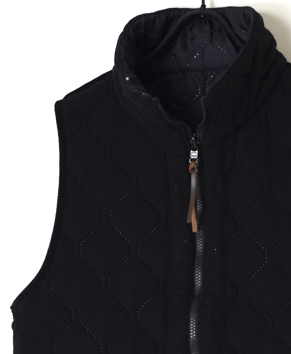 NAM2253 (ベスト) POLYxFLEECE HEAT QUILT HIGH-NECK FULL DOUBLE ZIP-UP REVERSIBLE VEST