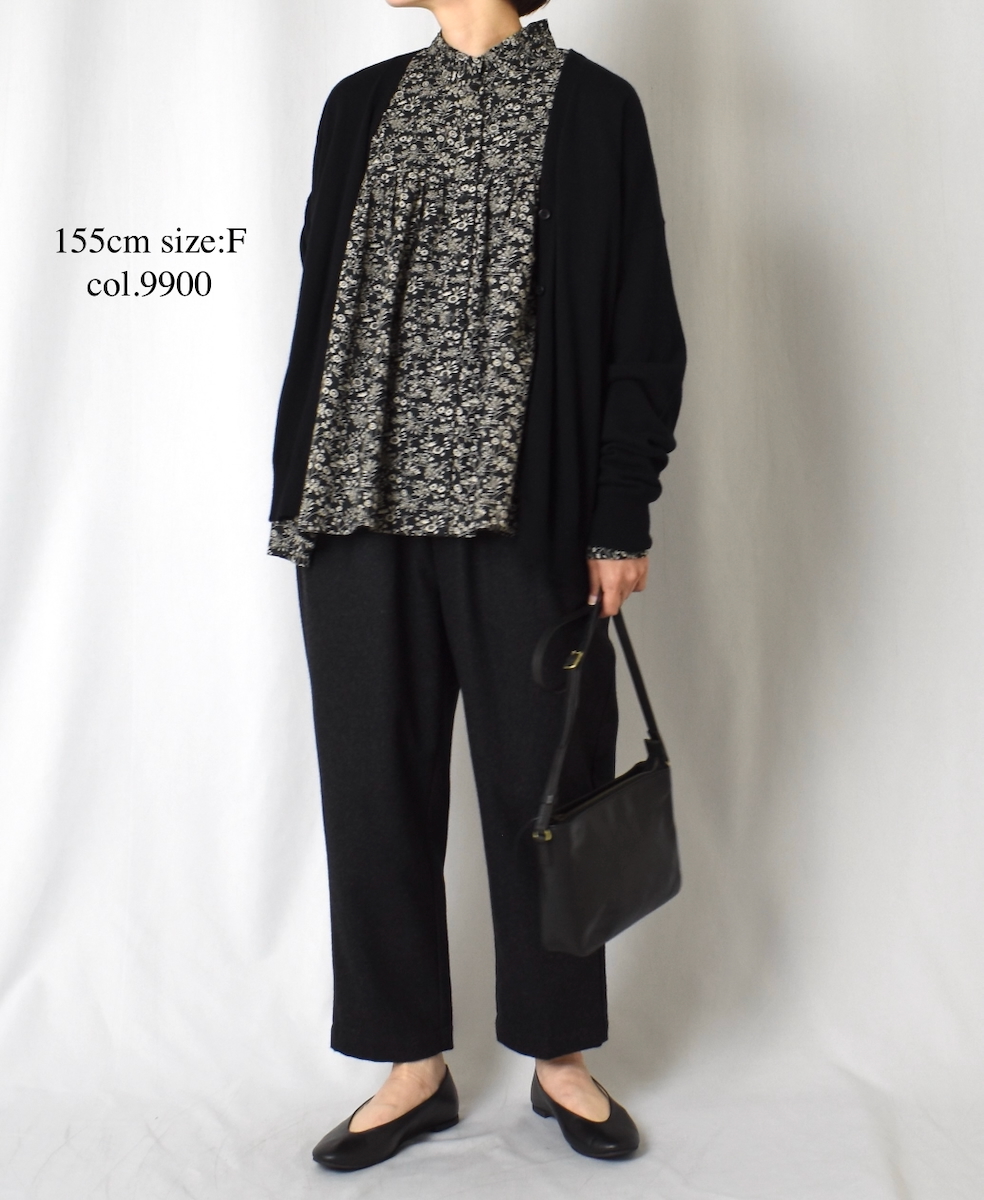 GNSL25531(カーディガン) 14GG 2PLY PLAIN STITCH COTTON WOOL CASHMERE V-NECK CARDIGAN