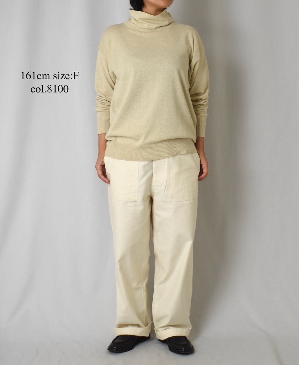 GNSL24541(ニット) 14GG 2PLY PLAIN STITCH COTTON WOOL CASHMERE TURTLE NECK PULLOVER