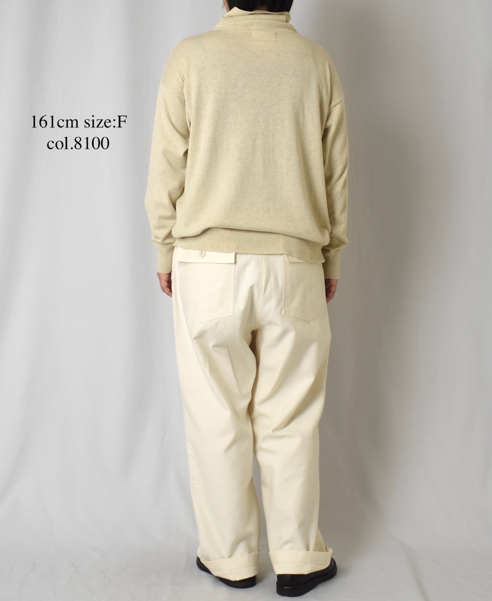 GNSL24541(ニット) 14GG 2PLY PLAIN STITCH COTTON WOOL CASHMERE TURTLE NECK PULLOVER