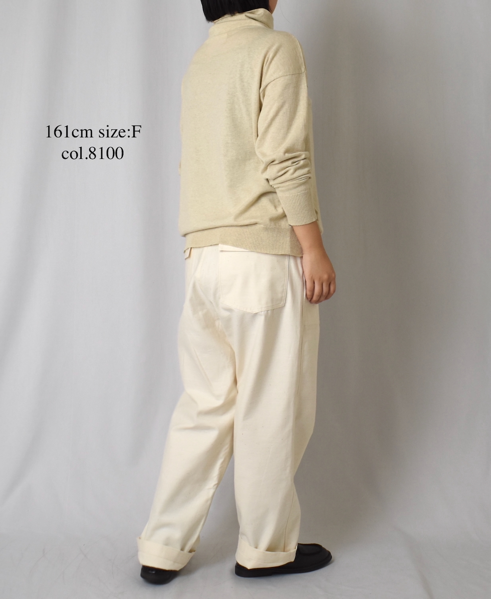 GNSL24541(ニット) 14GG 2PLY PLAIN STITCH COTTON WOOL CASHMERE TURTLE NECK PULLOVER