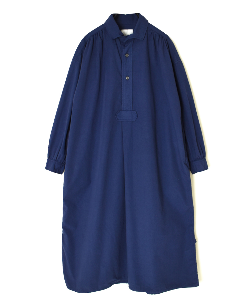 INAM2555PD(ワンピース) 40s POPLIN OVER DYE WORK GATHERED SHIRT DRESS