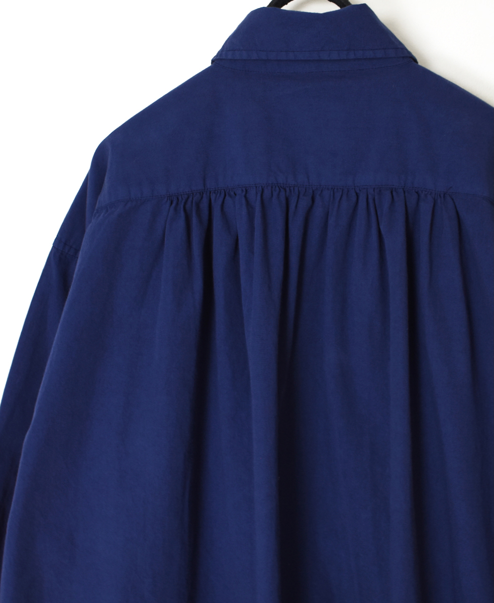 INAM2555PD(ワンピース) 40s POPLIN OVER DYE WORK GATHERED SHIRT DRESS