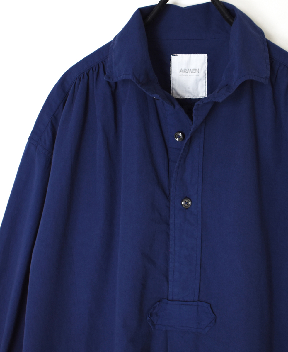 INAM2555PD(ワンピース) 40s POPLIN OVER DYE WORK GATHERED SHIRT DRESS