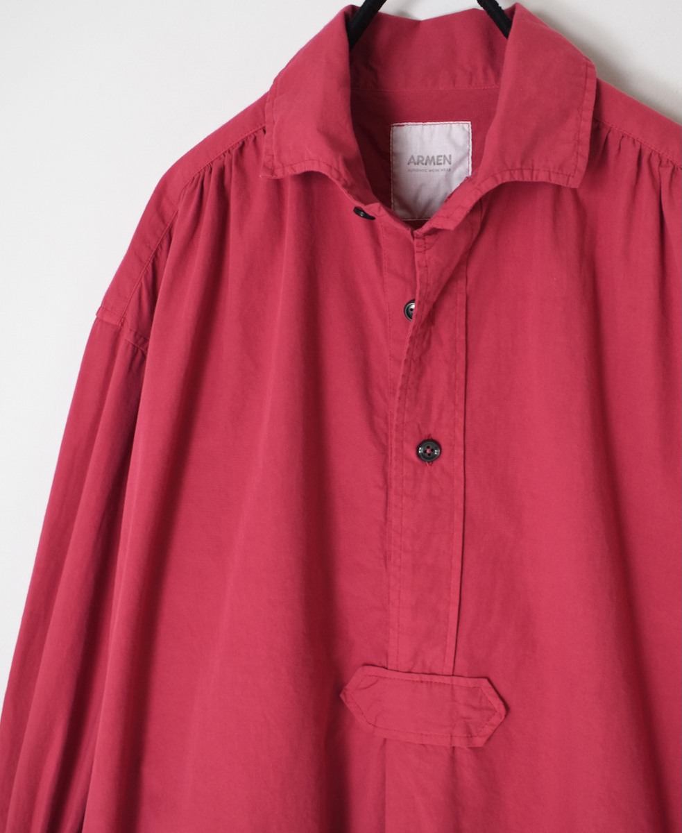 INAM2555PD(ワンピース) 40s POPLIN OVER DYE WORK GATHERED SHIRT DRESS